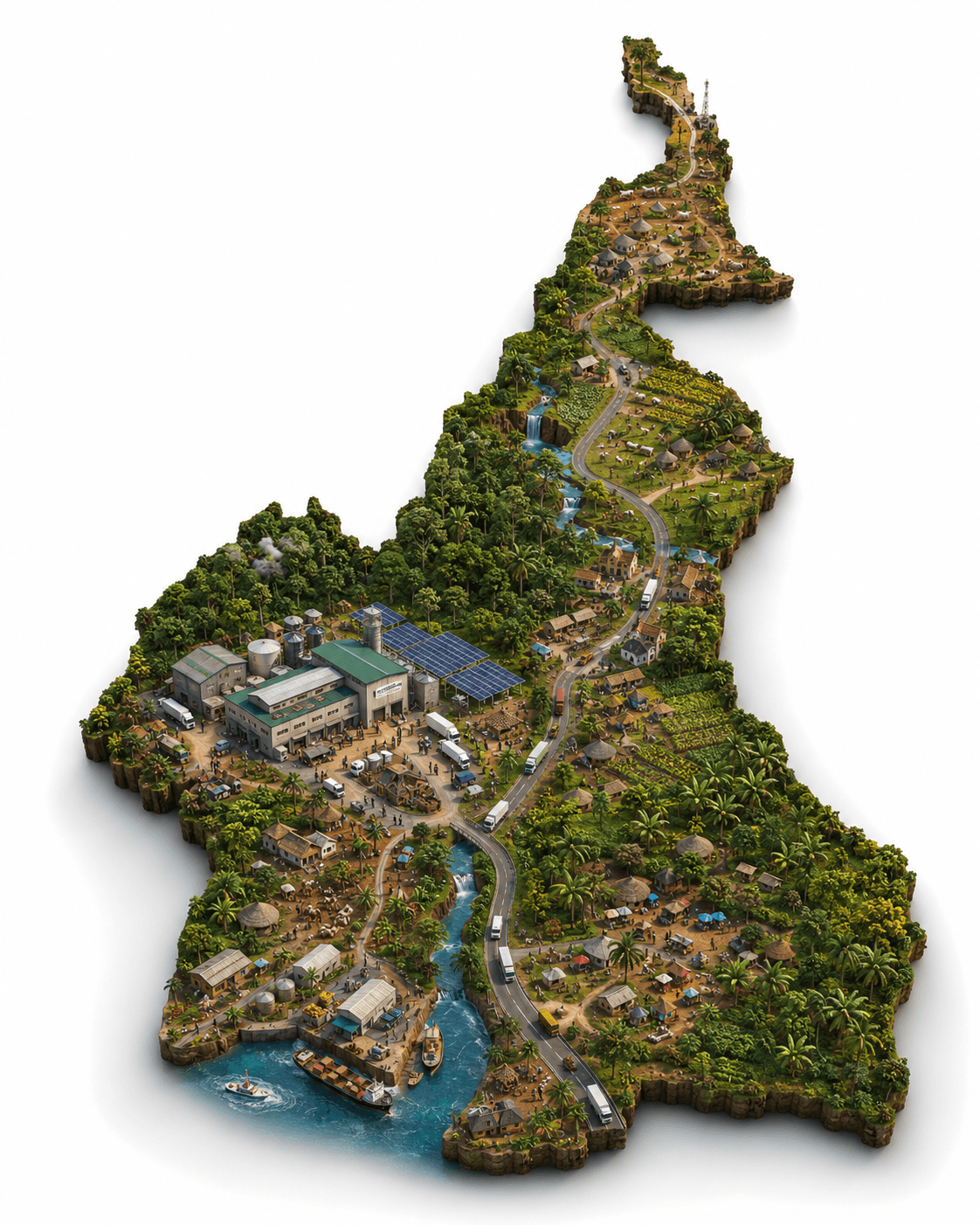 Carte stylisée du Cameroun